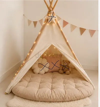 Customized kids tent with round mattress