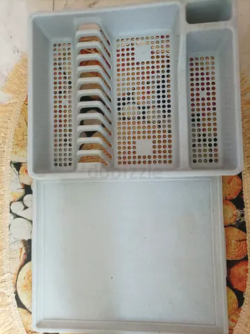 Plastic Cutlery  Plate Drainer Rack with Trays