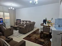 Furnished two-bedroom apartment with a living room, opposite Kenz Mall. New furniture, balcony, two