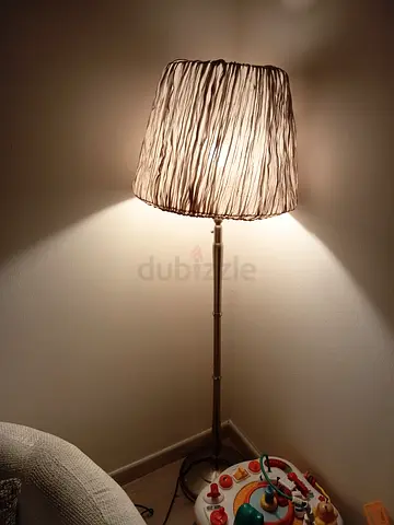 Floor Lamp with Textured Fabric Shade - Standing Lamp