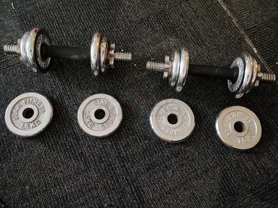 20 kg.dumbbells chrome with rubber grips