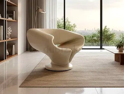 Pierre Paulin Ribbon leather Chair