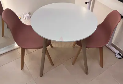 Dining Table Set Modern Round Dining Table with Two Chairs