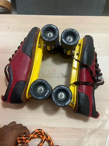 Vintage Adjustable Quad Roller Skates - Red/Black, Good Working Condition