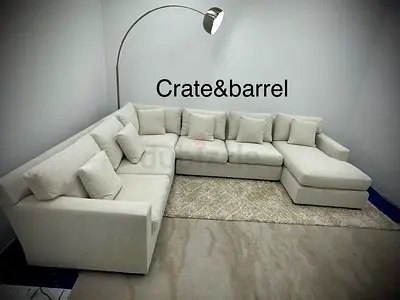 Excellent condition cratebarrel Ushape sofa