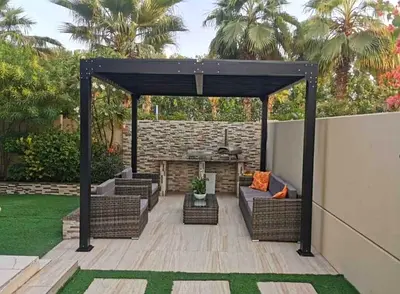 Pergola aluminium grey outdoor furniture garden furniture