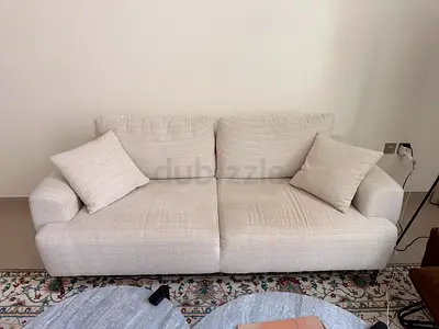 Beige 2-Seater Sofa in Good Condition