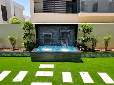 Modern Outdoor Stone Water Fountain Feature