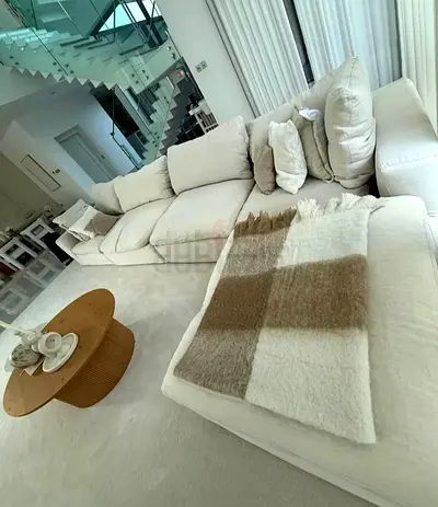 Modular feather 🪶 filled sofa with footstool