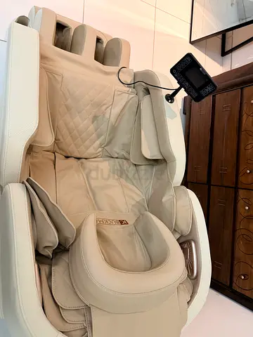 Used Full-Body Electric Massage Chair - Cream Leather, Excellent Condition