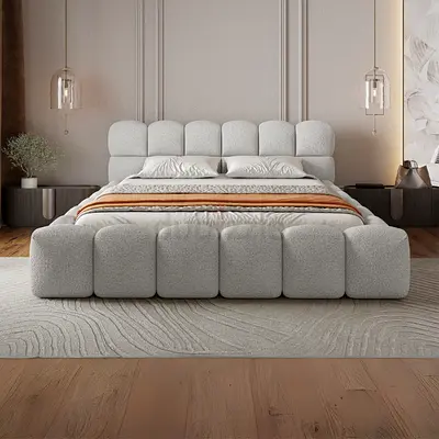 Brand New Luxury Velvet Bed – Modern Designer King Size