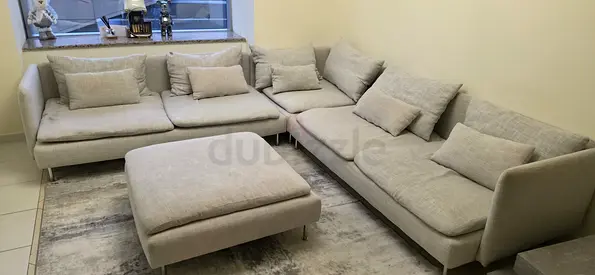 IKEA SÖDERHAMNCorner sofa, 6-seat, Fridtuna light beige