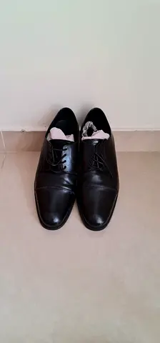 MARKSSPENCER Black Leather Mens Dress Shoes - 45EU, UK 10 1/2 , in a Good Condition