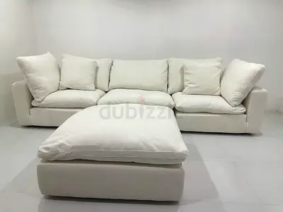 Marina home cloud feather 🪶 filled modular sofa with ottoman