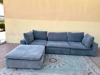 Almost like new condition pan Emirates pianca modular sofa