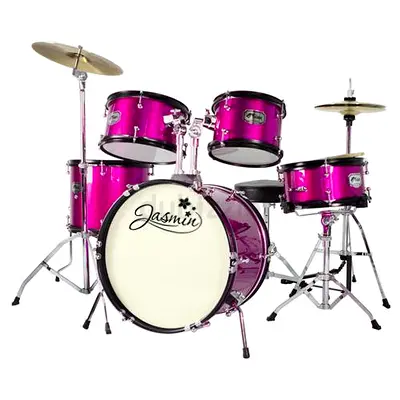 Jasmin 5 Piece Junior Drum Kit – Pink Drum set never used comes with all the attachments above