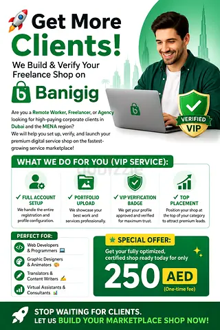 Get More Clients! We Build  Verify Your Freelance Shop on Banigig