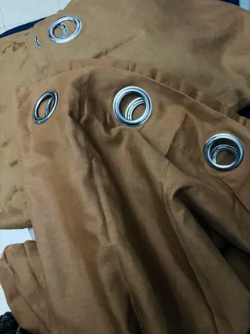 Brown Eyelet Curtains (Pair) - 140*230cm each