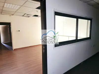 commercial showroom with mezzanine floor multipurpose use / pantry kitchen & washroom / ready to move / for rent in prime location/ airport road Dubai