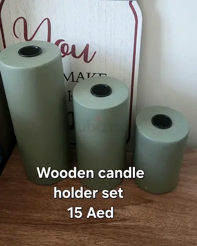Wooden Candle holder set of three
