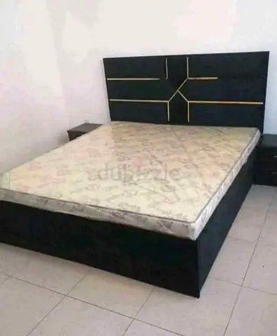 Brand New Queen bed frame with mattress and two bedside tables -