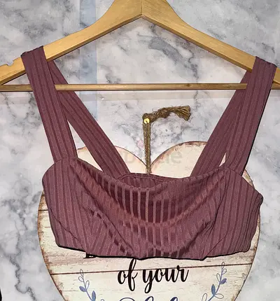 Mauve Ribbed Crop Top / Bralette