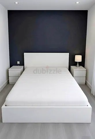 Ikea Queen White Malm bed frame with Ikea Queen Mattress