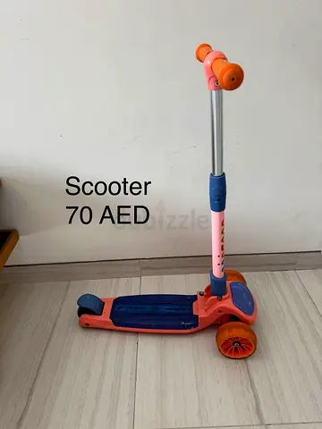 Kids 3-Wheel Adjustable Scooter - Pink/Blue, Good Condition