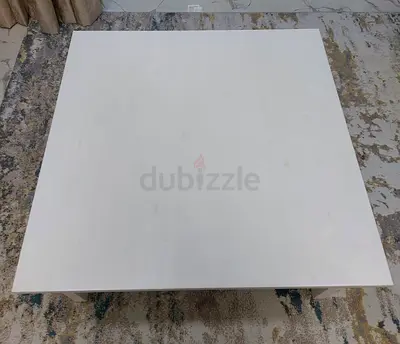 Simple White Square Coffee Table - Minimalist Design