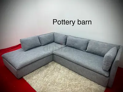 As perfect condition pottery barn lshape sofa