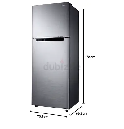 Samsung 384 litres Top Freezer Refrigerator - 2-Door, Silver, 184cm High