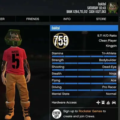 Gta 5 Modded Account ⚡4x Fast Run🎮 PS5⭐️ lvl 759 💰 $264M Cash 👕 SW  Verify Outfits 🔓 Unlocks