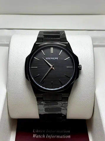 Patek Philippe-style Black Stainless Steel Mens Watch (Automatic) - Good Condition