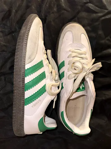 Adidas Samba White and Green Sneakers