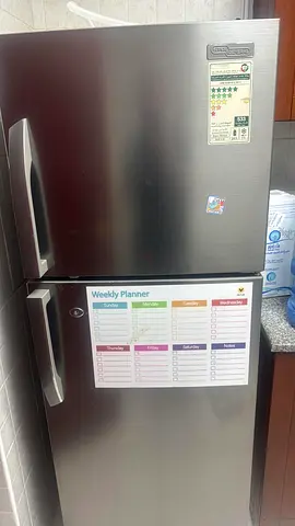 Silver two-door refrigerator/freezer - good condition