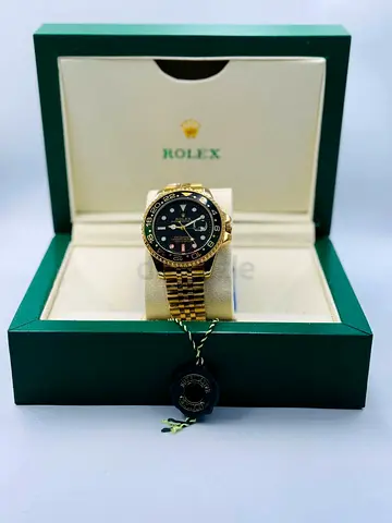 Gold Rolex-style Mens Watch with Box (Luxury Dress Watch)