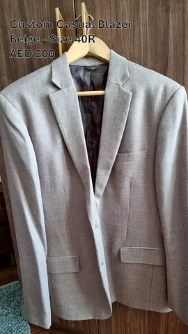 Beige Custom Casual Blazer - Size 40R