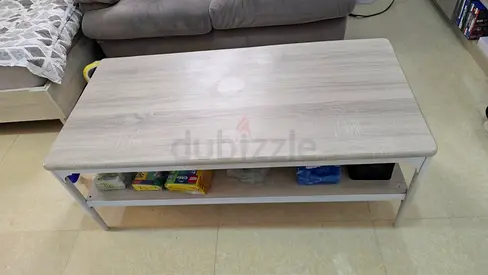Light wood coffee table with lower shelf - good condition and TV unit