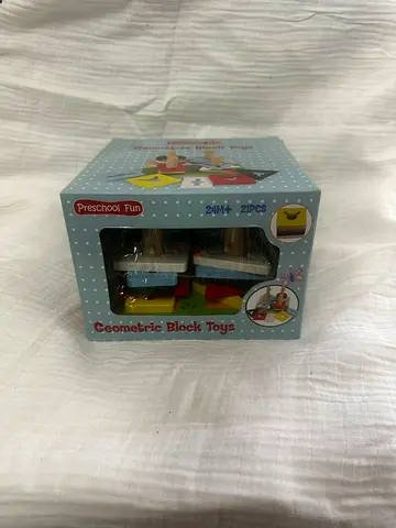 Wooden Geometric Block Stacking Toy - Preschool Set (21 pcs)
