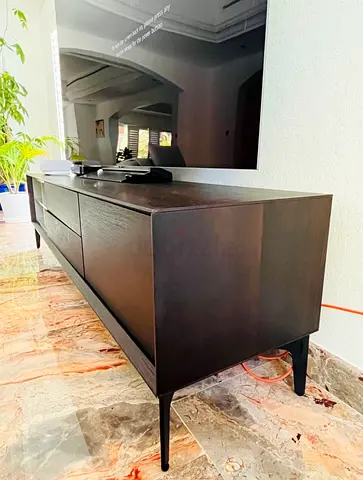Modern Dark Wood Media Console and Entertainment Center