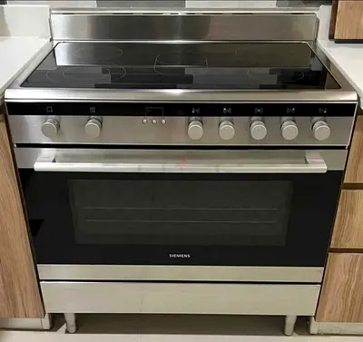 .Siemens Digital Clock Oven Fan 5 Hobs Full Electric Ceramic Cooker Range Size 90cm