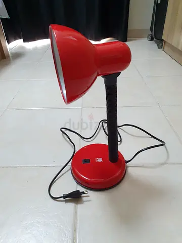 Red Adjustable Desk Lamp - Good Working Condition
