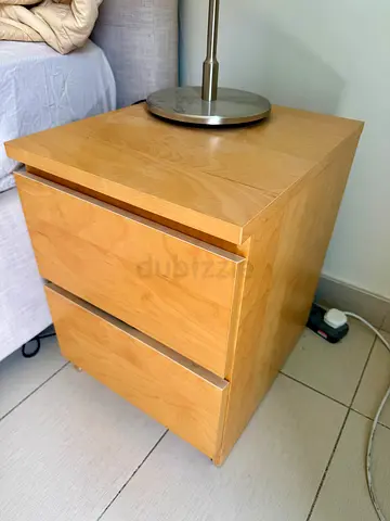 IKEA MALM Birch 2-Drawer Nightstand / Bedside Table