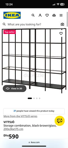 Glass shelving unit ikea vittsjö