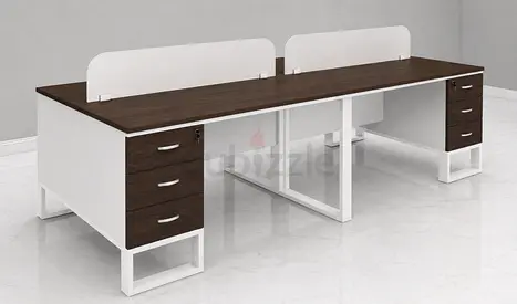 Modern 4-Person Workstation Desk Custom-Made