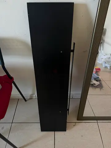 Slim black wall-mounted shelf / TV soundbar shelf