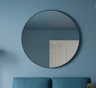 Modern Minimalist Round Wall Mirror with Black Frame 80cm