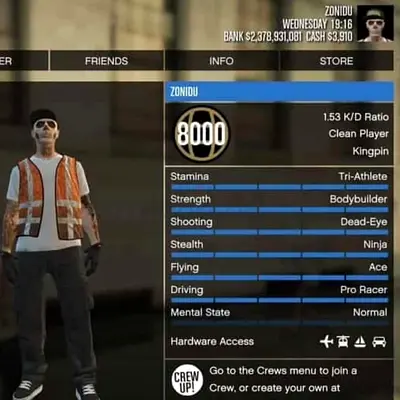 Gta 5 Modded Account🎮PS5⭐️Lvl 8000💰$2.3B🎃Halloween Face Paints🇺🇸 US Region#xzRB8000