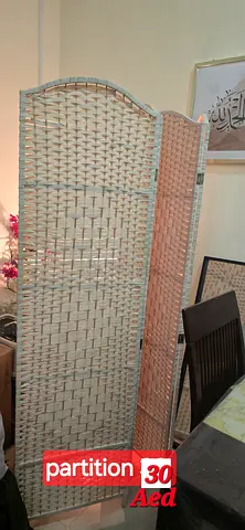 Wicker 4-Panel Room Divider / Privacy Screen - Light Beige
