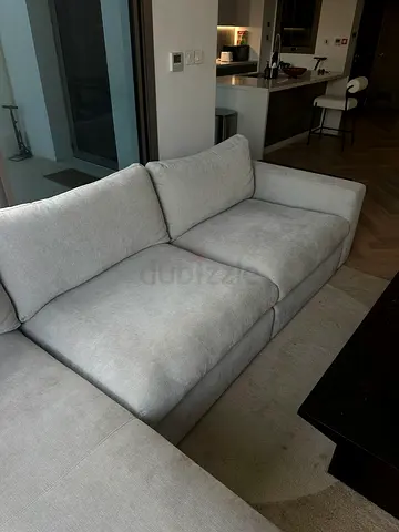 Light grey 3-seater fabric sofa PAN HOME